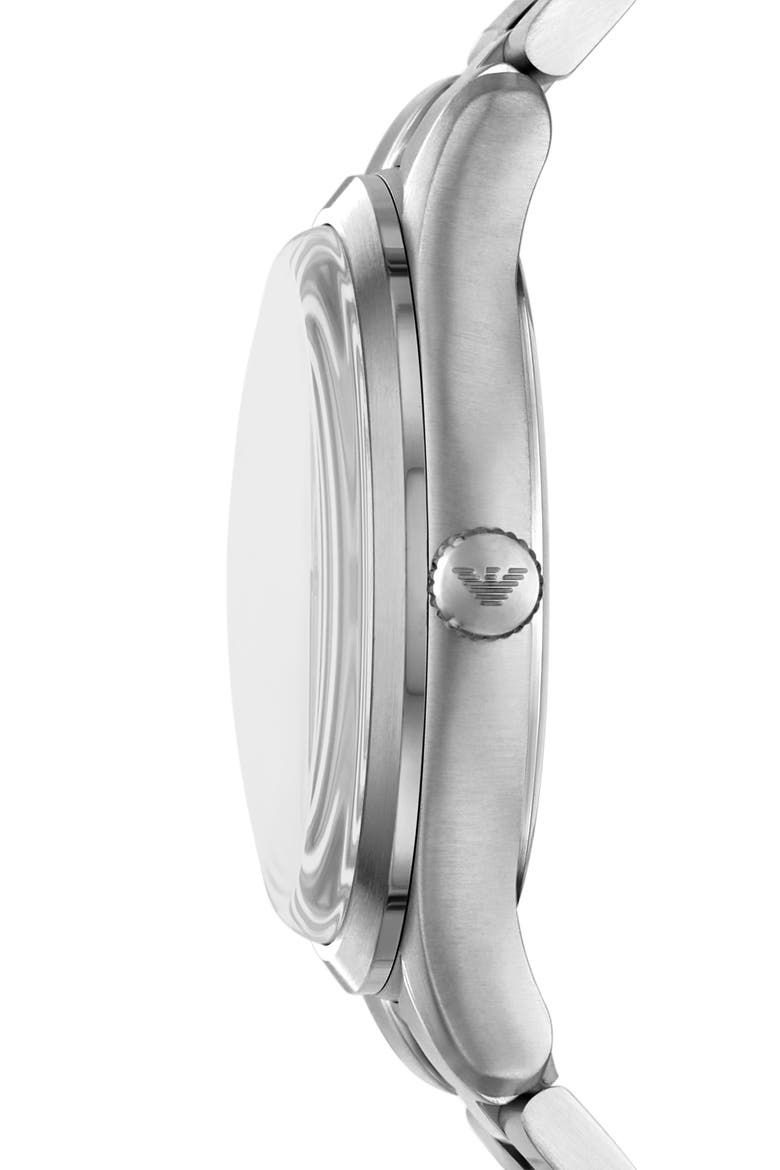 Three-Hand Stainless Steel Bracelet Watch, 41mm, Alternate, color, SILVER