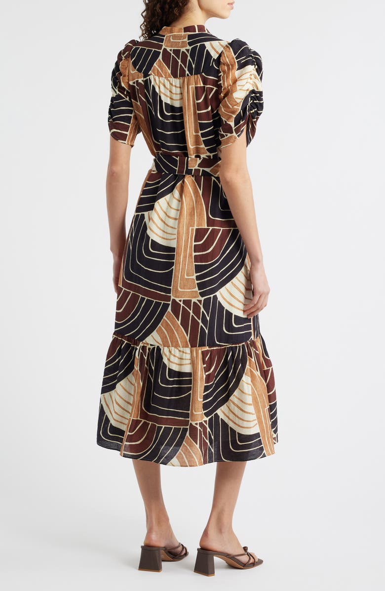 CIEBON Merl Tie Waist Midi Dress, Alternate, color, 