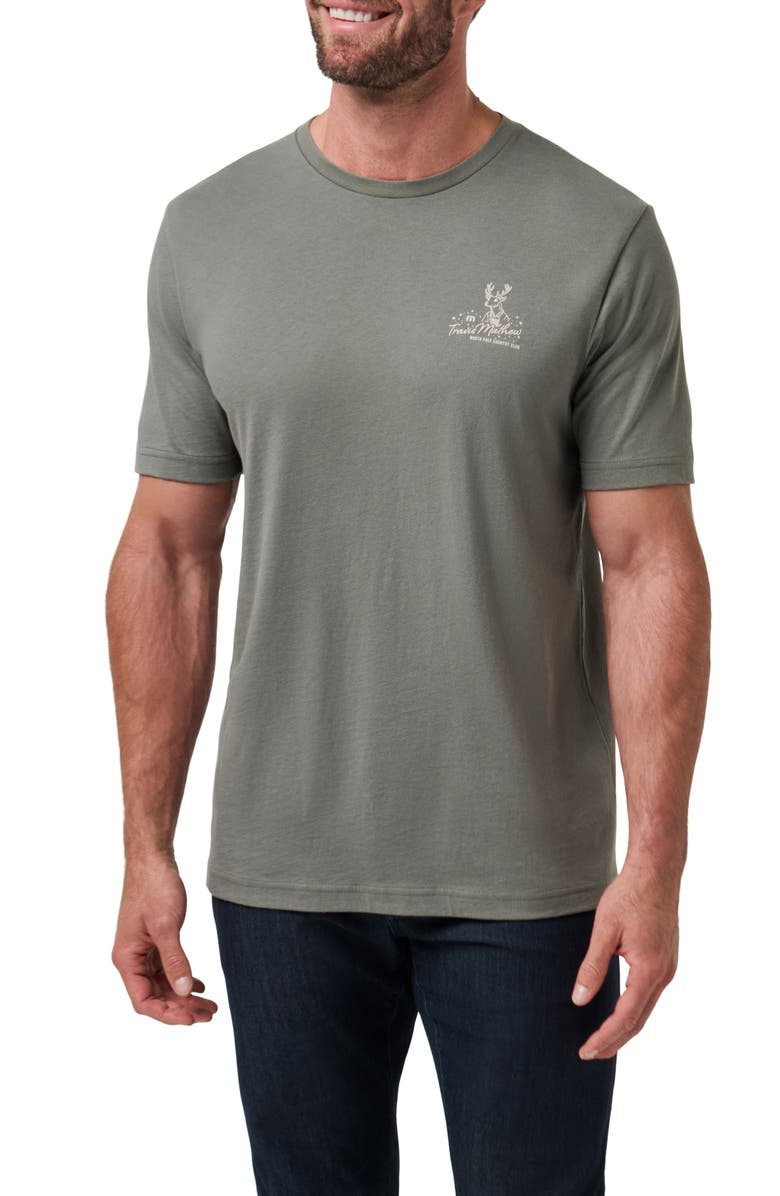 TravisMathew Run Rudolph Cotton Graphic T-Shirt, Main, color, Dark Olive