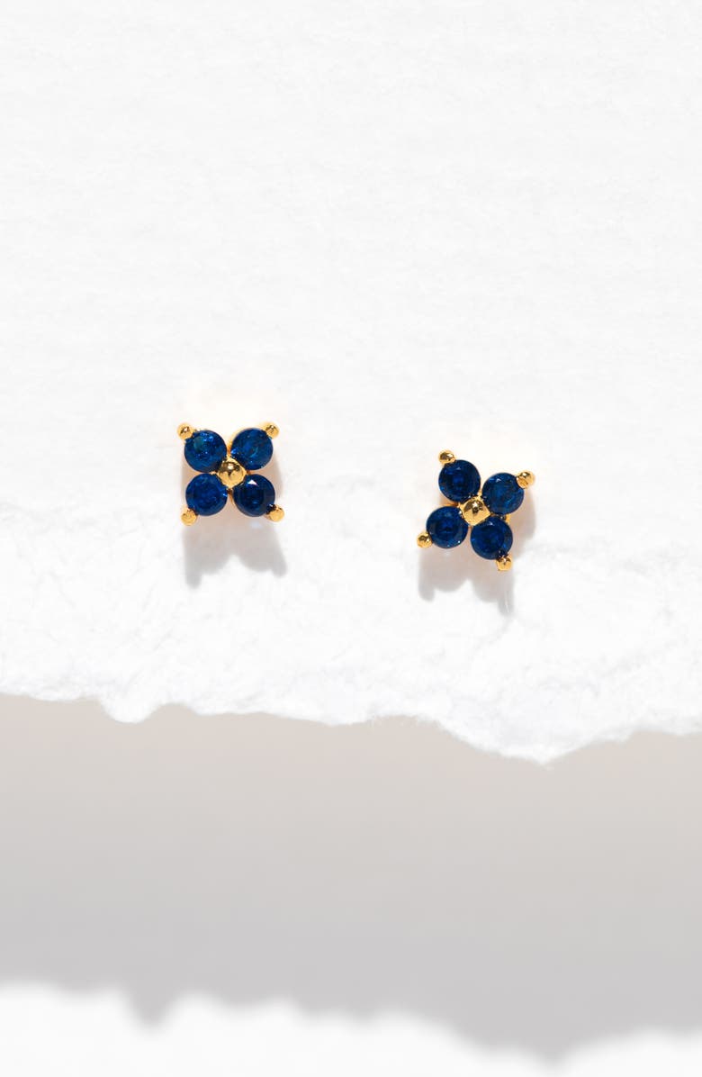 Girls Crew Teeny Tiny Cubic Zirconia Cluster Stud Earrings, Alternate, color, Gold/Blue