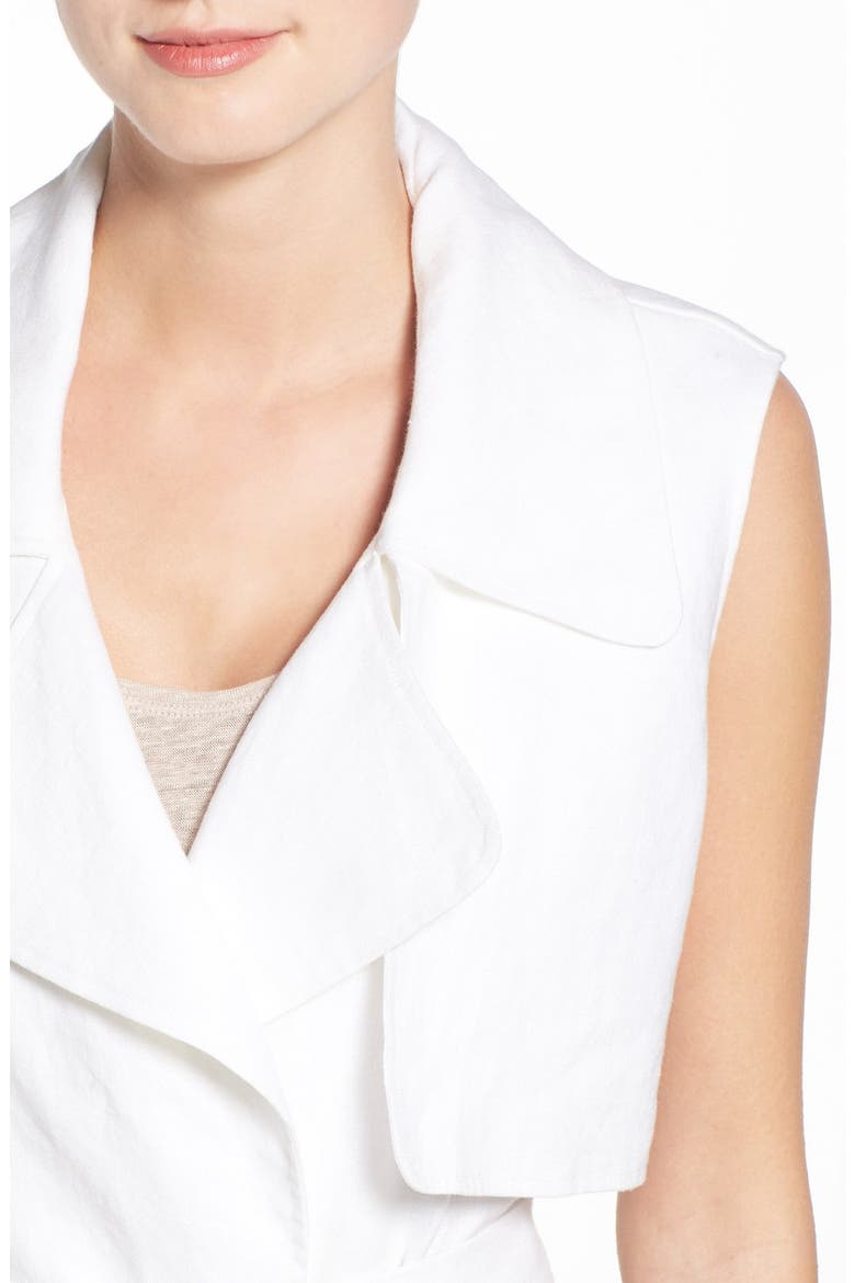 Belted Sleeveless Linen Duster, Alternate, color, ULTRA WHITE