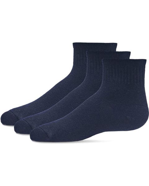 Kids' 3 Pair Pack Mid Cut Cotton Blend Socks