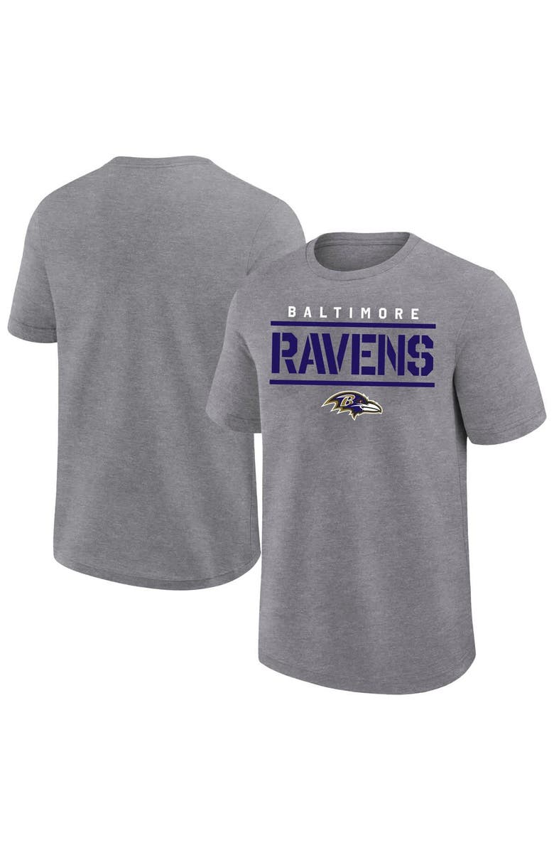 FANATICS Men's Fanatics Heather Gray Baltimore Ravens Big & Tall Top Notch T-Shirt, Alternate, color, 