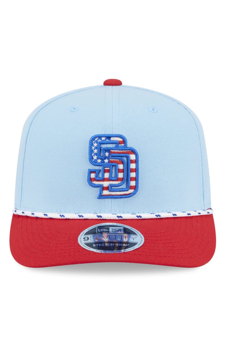 New Era Men's New Era Light Blue/Red San Diego Padres 2025 Fourth of July 9SEVENTY Adjustable Hat, Alternate, color, 