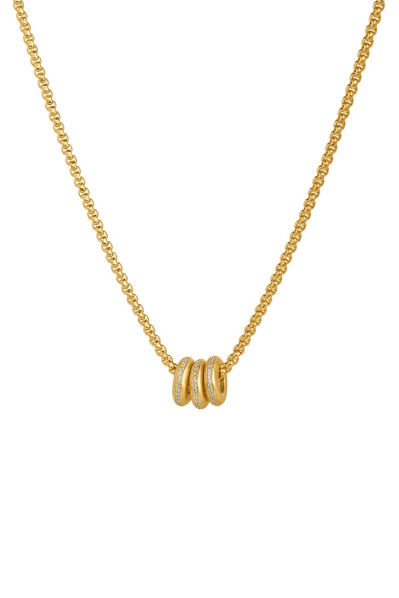 Dauphine Pavé Pendant Necklace, Main, color, WHITE TOPAZ/ GOLD