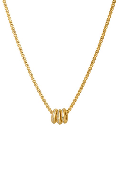 Dean Davidson Dauphine Pavé Pendant Necklace in White Topaz/Gold 