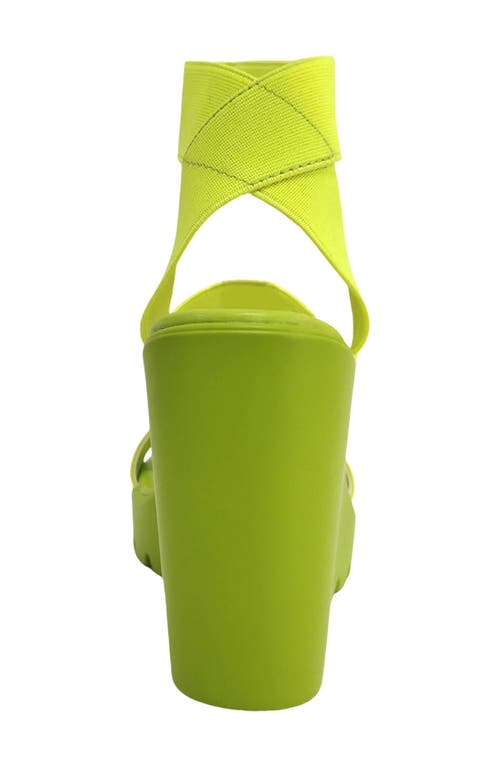 Ninety Union Paige Elastic Strap Wedge Sandal In Lime