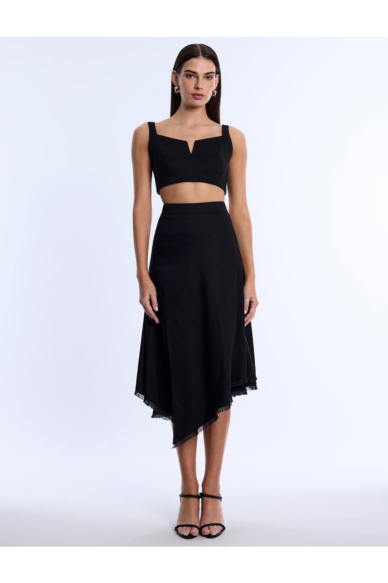 High Slit Flared Skirt, Alternate, color, Black