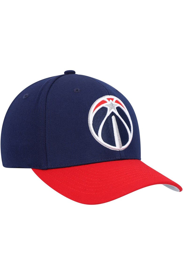 Men's Mitchell & Ness Navy/Red Washington Wizards MVP Team Two-Tone 2.0 Stretch-Snapback Hat, Alternate, color, Navy