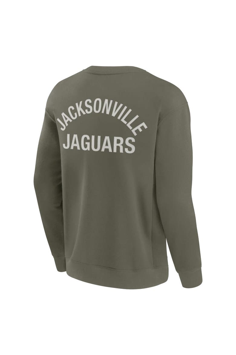 Unisex Fanatics Signature Olive Jacksonville Jaguars Super Soft Pullover Crew Sweatshirt, Alternate, color, Olive