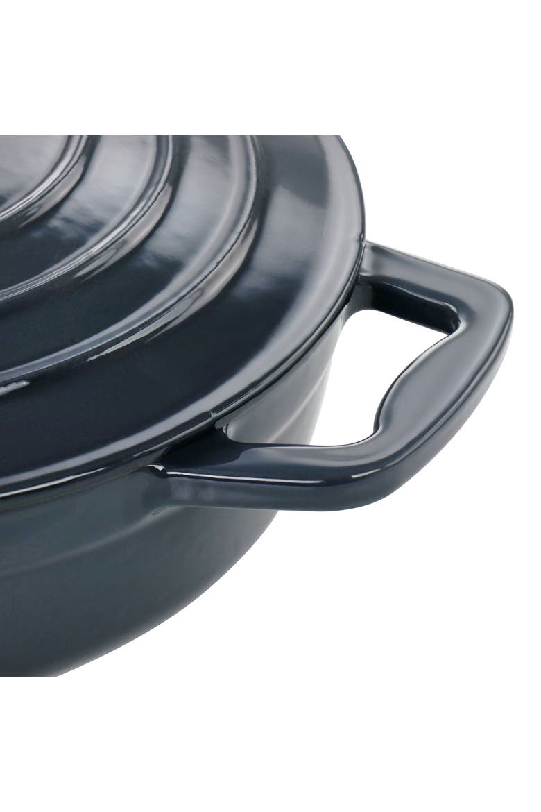 2 Quart Round Enameled Cast Iron Braiser Pan, Alternate, color, Dark Blue