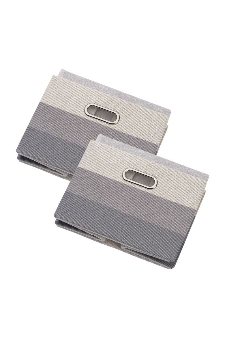 Gray Ombre Foldable/Collapsible Storage Bin/Basket- 2 Pack, Alternate, color, Gray