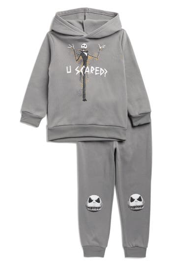 Assorted Kids' Nightmare Before Christmas Fleece Hoodie & Joggers Set In Gray