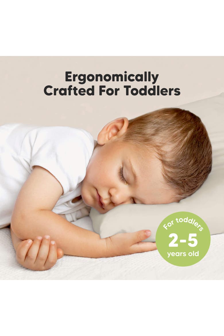 Jumbo Toddler Pillow with Pillowcase, Alternate, color, Clay