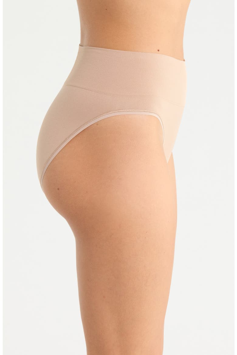 Seamless Hi-Cut Briefs, Alternate, color, TAN WARM