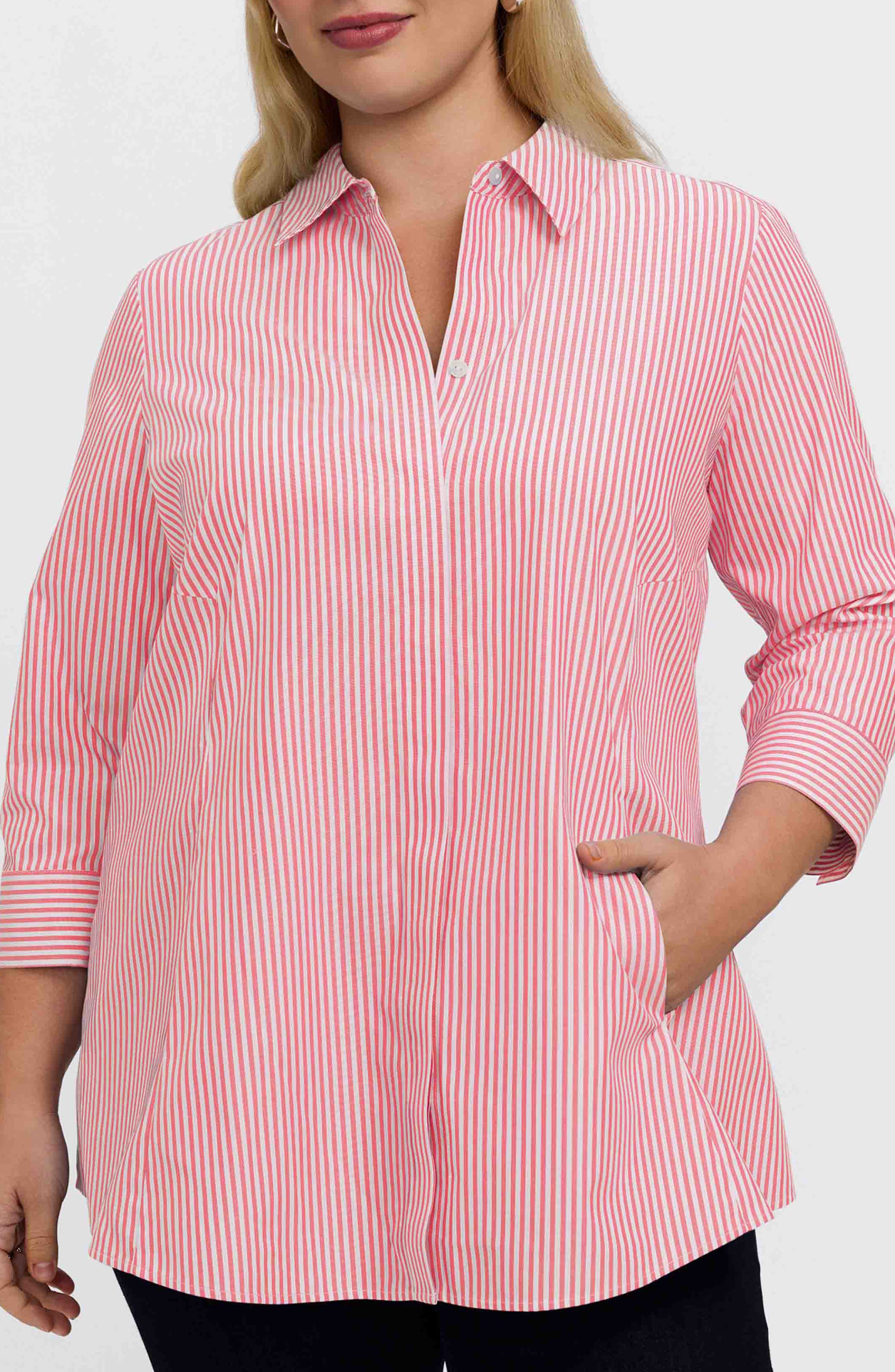 Cici Stripe Cotton Tunic Blouse - image 5