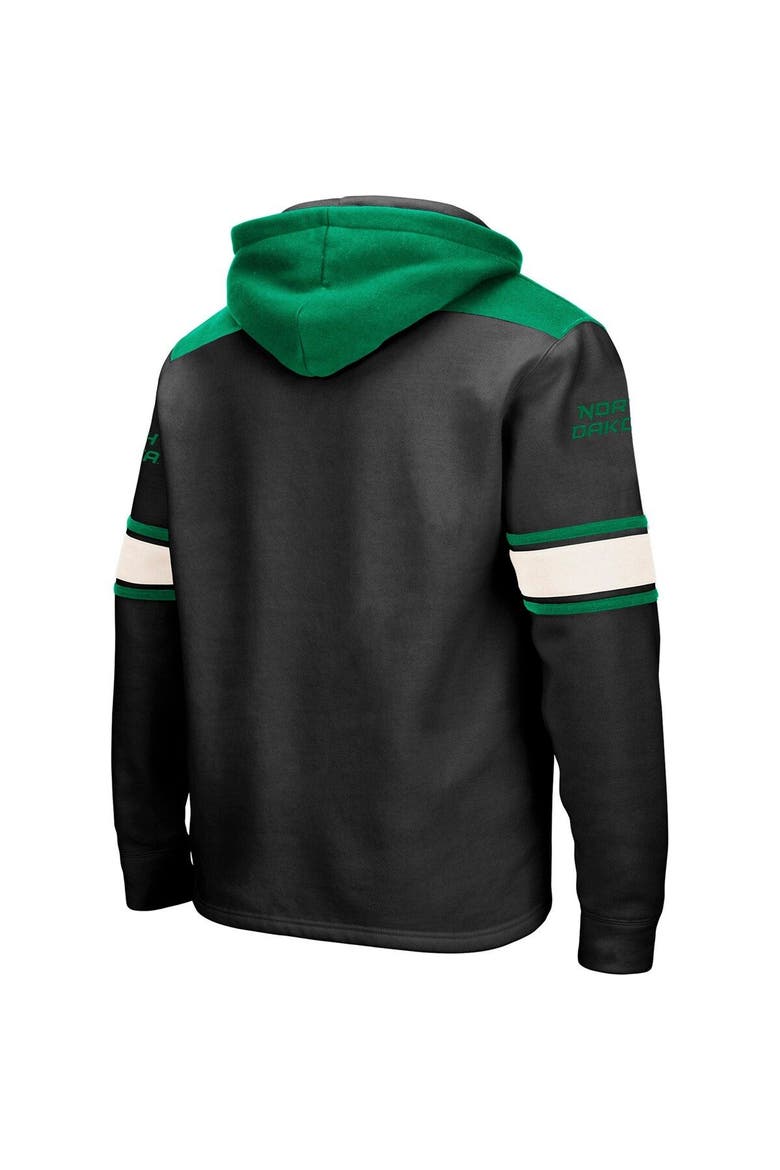 Men's Colosseum Black North Dakota 2.0 Lace-Up Pullover Hoodie, Alternate, color, Black