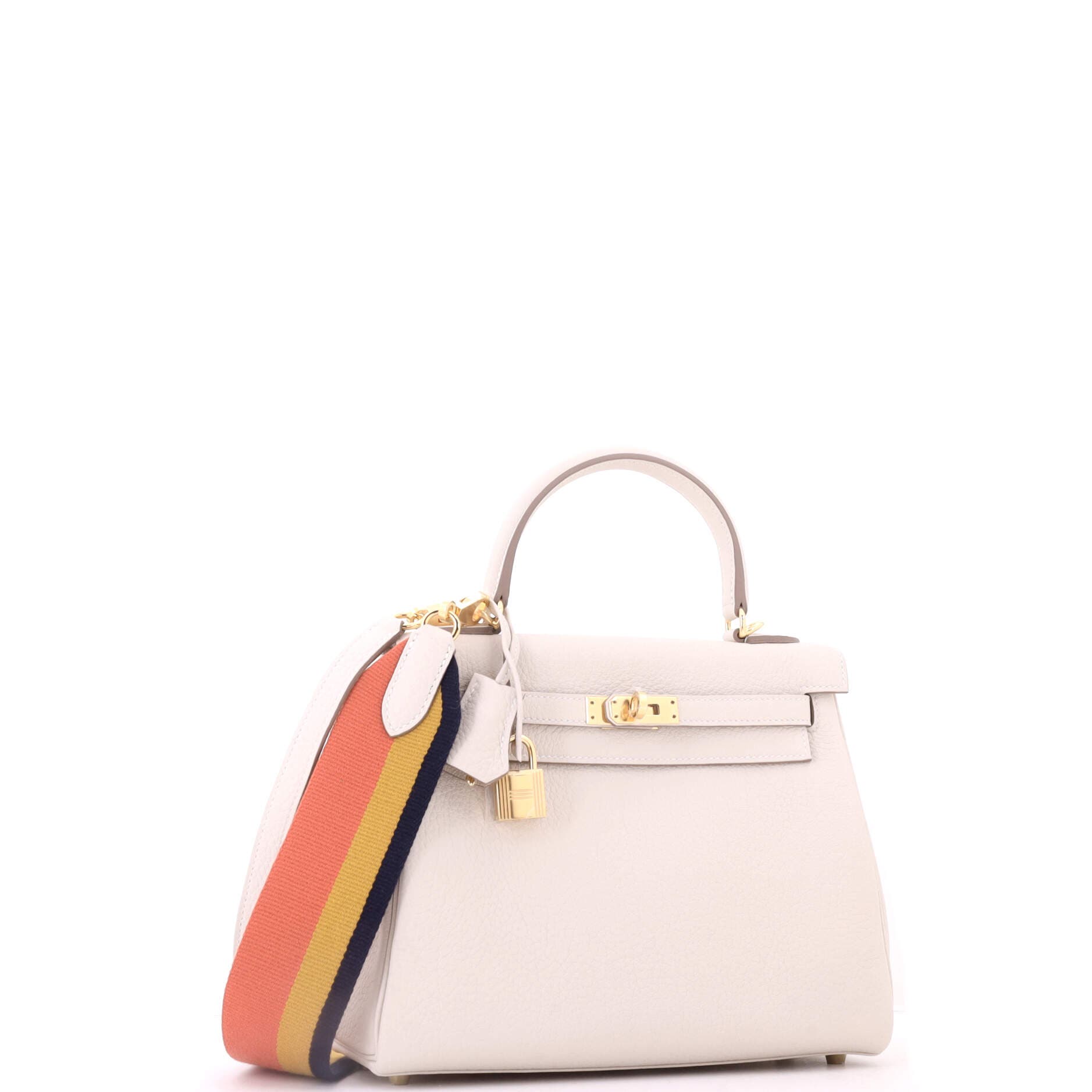 Rocabar Kelly Handbag Light Togo With Gold Hardware 25, Alternate, color, White