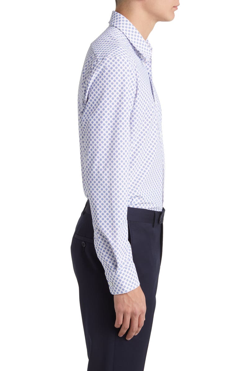 BOSS Liam Regular Fit Geometric Print Button-Up Shirt, Alternate, color, Lt Past/Bu