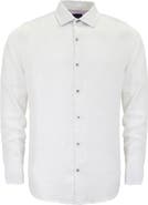 Lords of Harlech Uomo Solid Long Sleeve Fine Linen Shirt