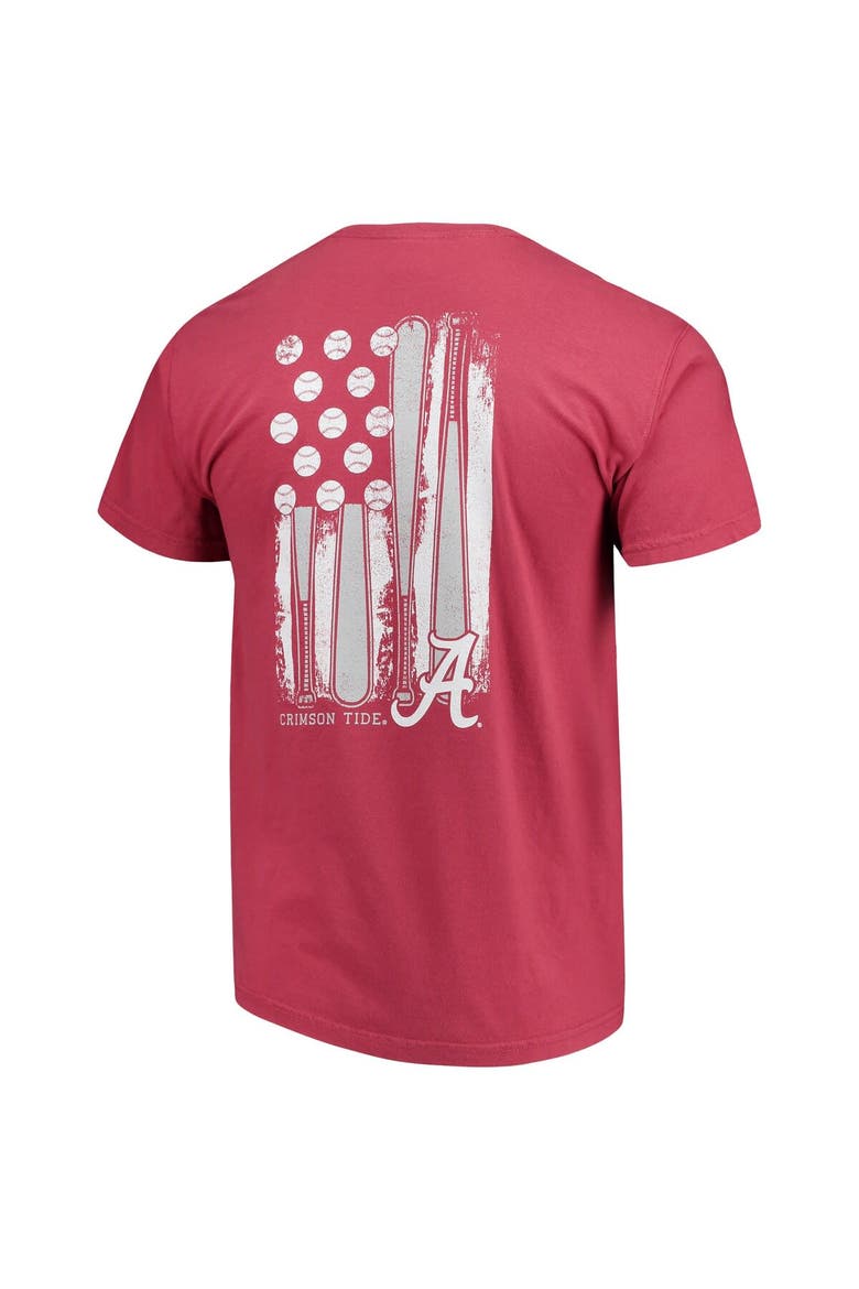 Men's Crimson Alabama Crimson Tide Baseball Flag Comfort Colors T-Shirt, Alternate, color, Crimson