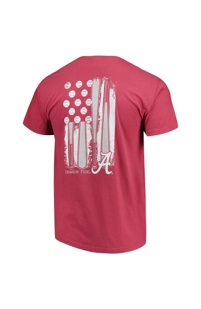 IMAGE ONE Men's Crimson Alabama Crimson Tide Baseball Flag Comfort Colors T-Shirt, Alternate, color,