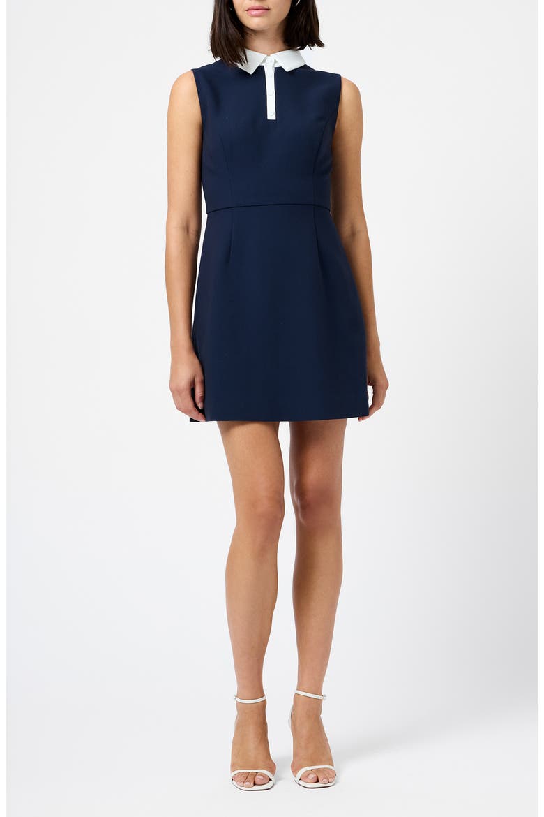 Azra Contrast Detail Sleeveless Twill Minidress, Main, color, MARINE-SUMMER WHITE