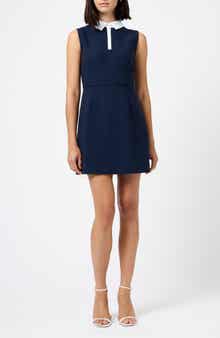 Azra Contrast Detail Sleeveless Twill Minidress