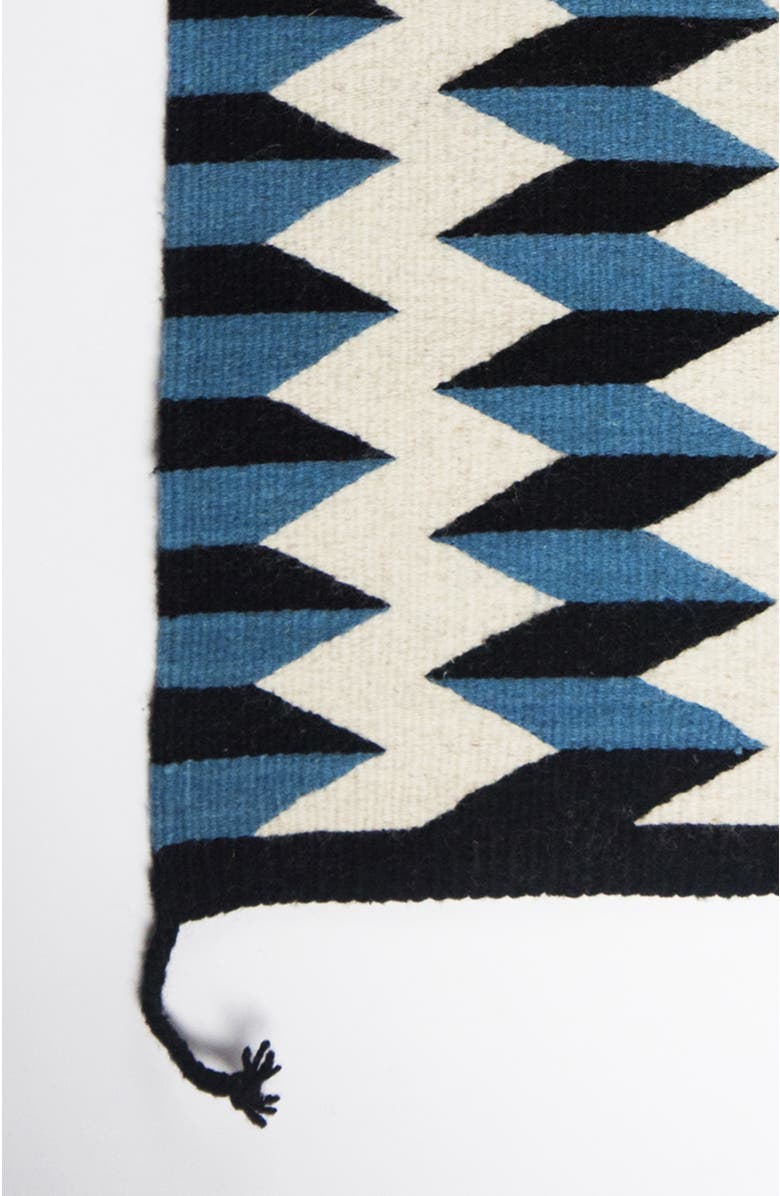 Archive New York Teo Blue and Black Handwoven Flatweave Wool Rug, Alternate, color, Blue