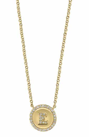 Diamond 'E' Initial Pendant Necklace