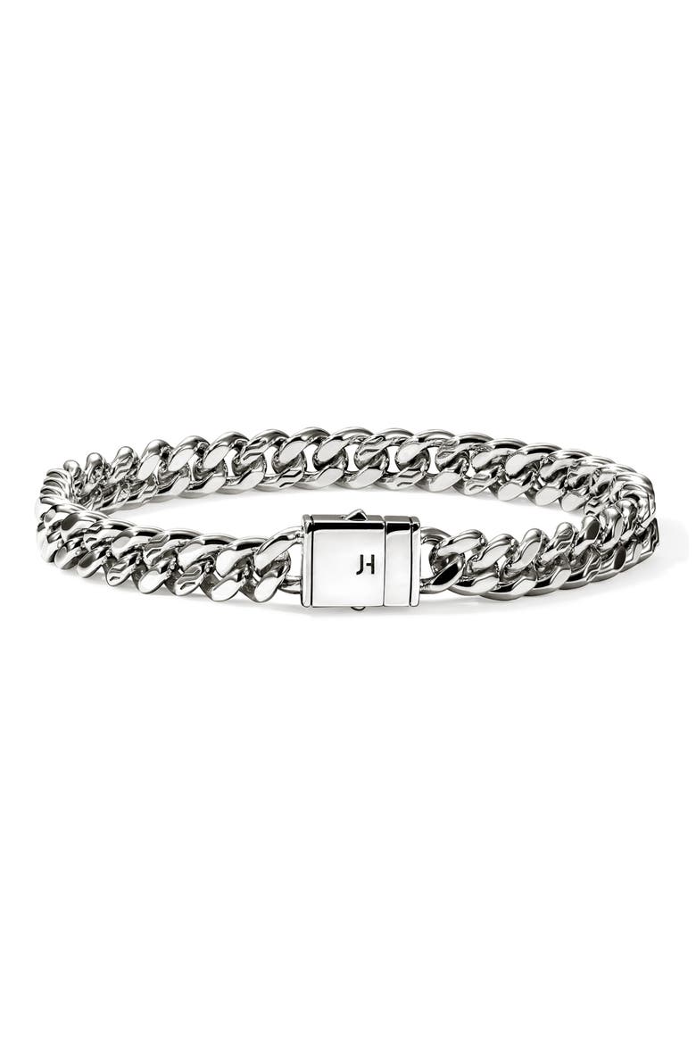 Curb Chain Bracelet, 7mm, Alternate, color, STERLING SILVER