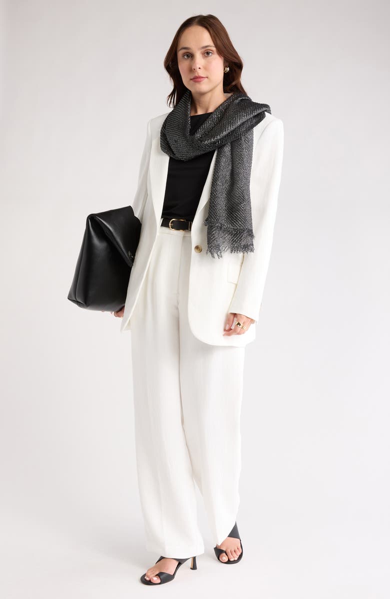 NORDSTROM RACK Pleated Occasion Wrap, Alternate, color, Black