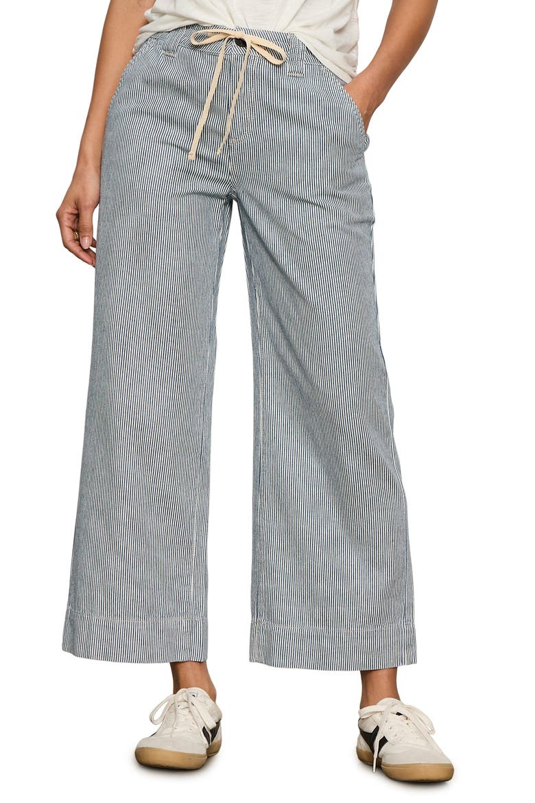 Lily Stripe Crop Pants, Main, color, YACHT BLACK/ STRIPE