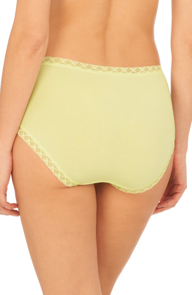 Natori Bliss Stretch Cotton Full Briefs, Alternate, color, Lime Cream