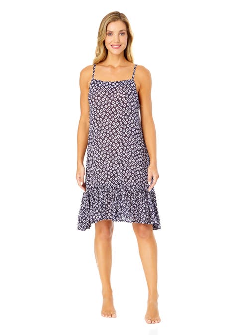 Women's Shibori Geo Meadow Bouquet A Line Dress Swimsuit Cover Up
