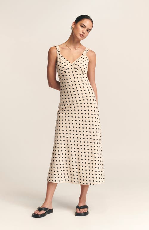 ST MRLO Tide Midi Dress in Cream Based Spot at Nordstrom, Size 4