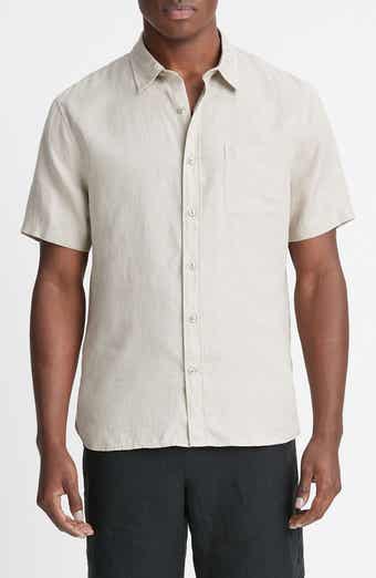 Vince Classic Fit Short Sleeve Linen Shirt