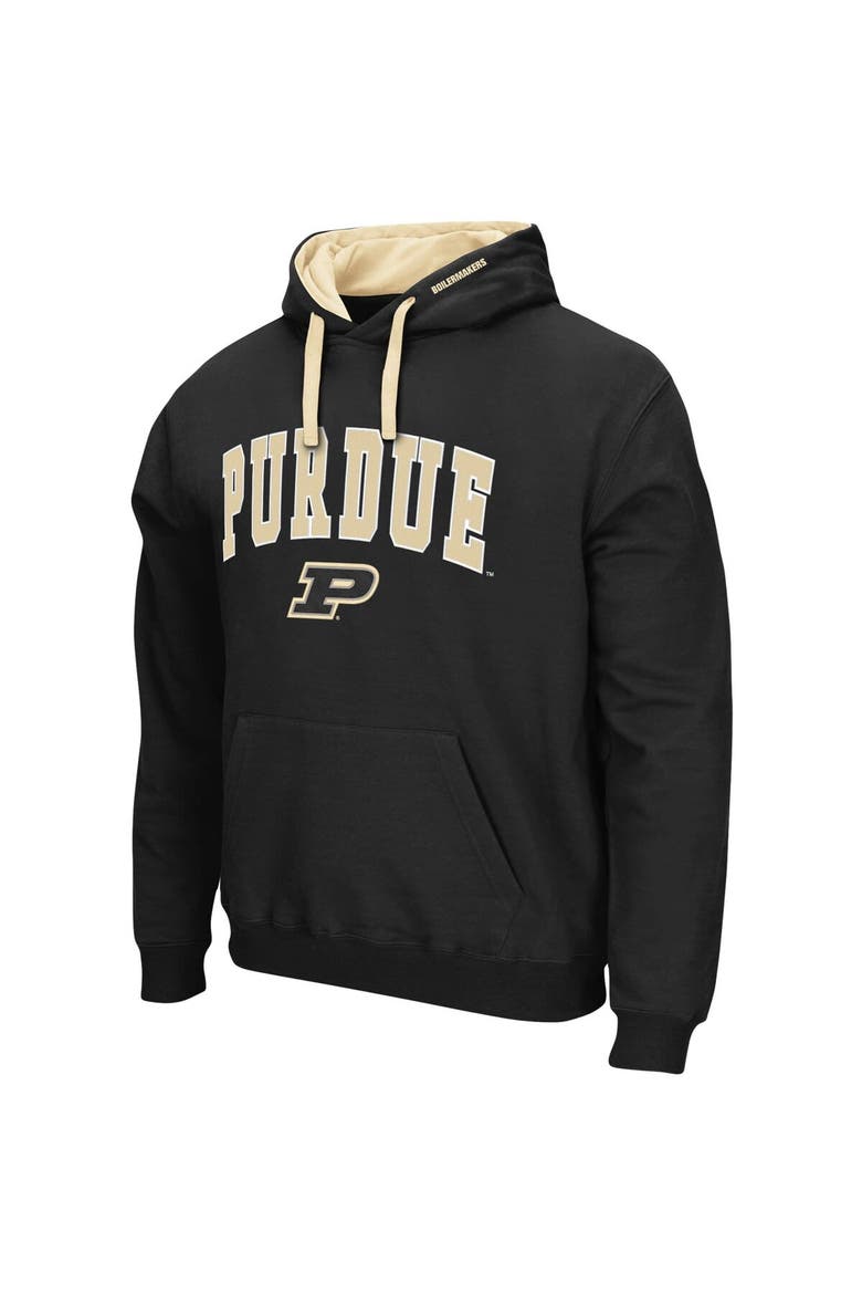Men's Colosseum Black Purdue Boilermakers Big & Tall Arch & Logo 2.0 Pullover Hoodie, Alternate, color, Black