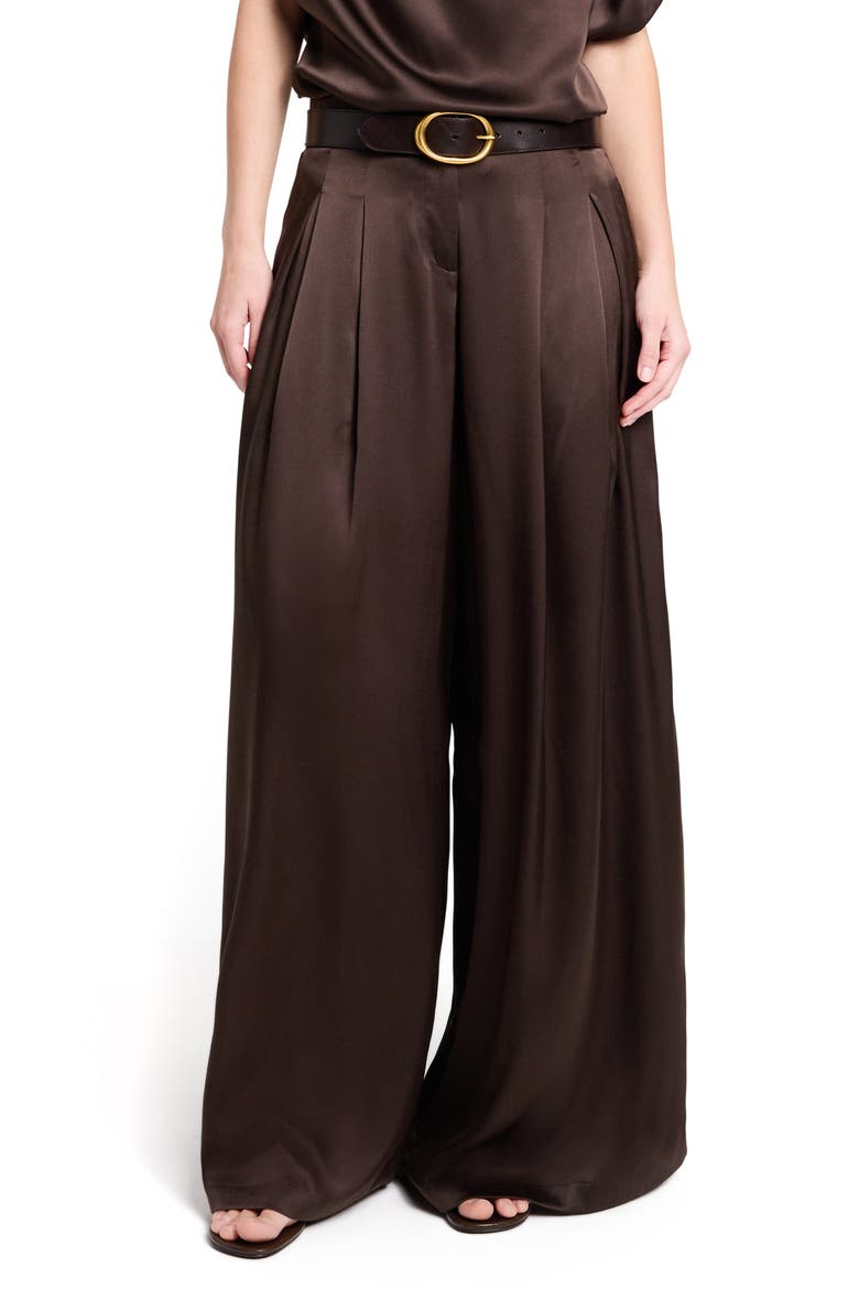 Drew Stretch Silk Wide Leg Pants, Main, color, DELICIOSO