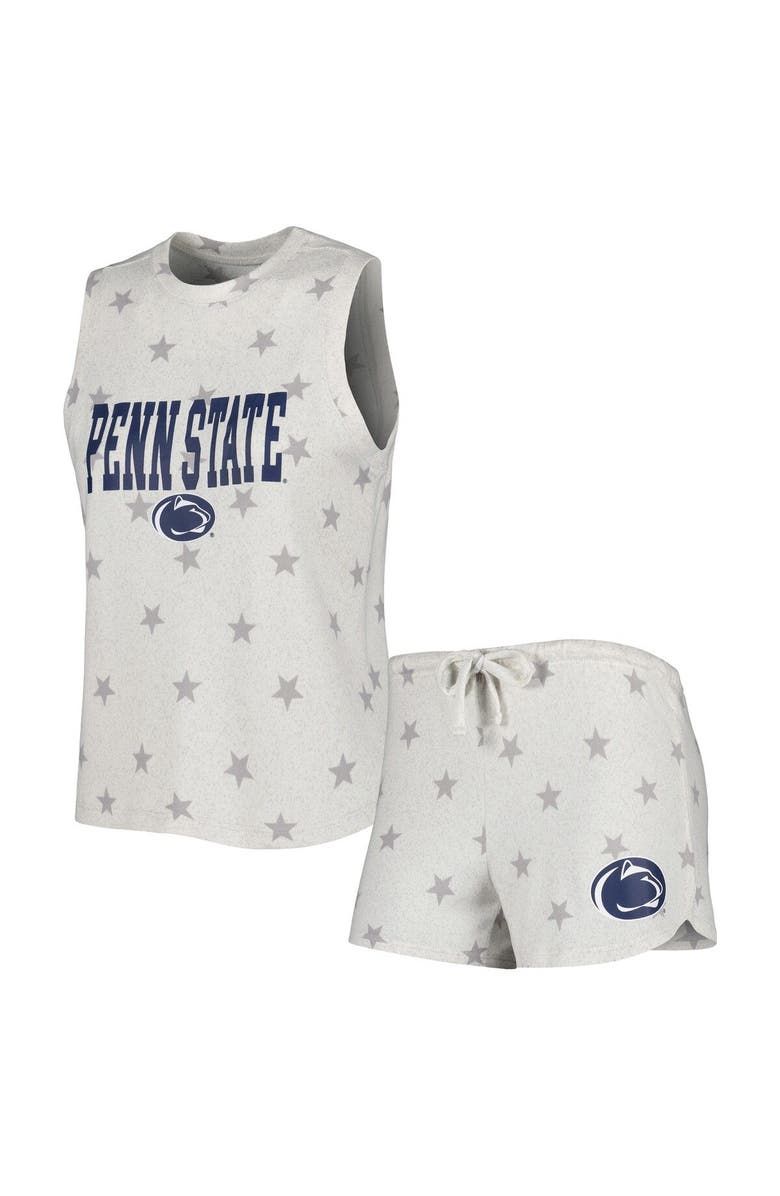 CONCEPTS SPORT Women's Concepts Sport Cream Penn State Nittany Lions Agenda Stars Tank Top and Shorts Sleep Set, Main, color, 