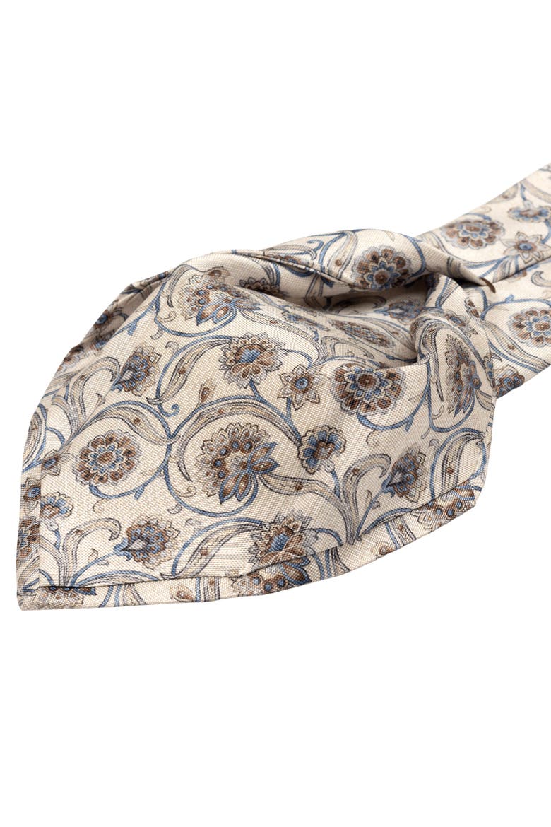 Niccolò - Printed Silk Tie for Men, Alternate, color, Cream