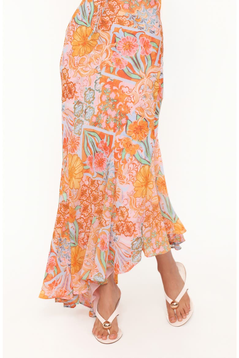 Alkira Halter Neck Maxi Dress, Alternate, color, ORANGE SUMMER GARDEN