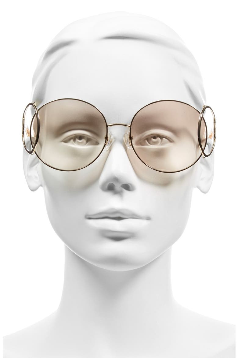 'Jackson' 60mm Round Sunglasses, Alternate, color, GOLD/ PEACH