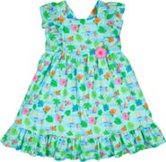 Florence Eiseman Printed Linen-Look Dress With Flower