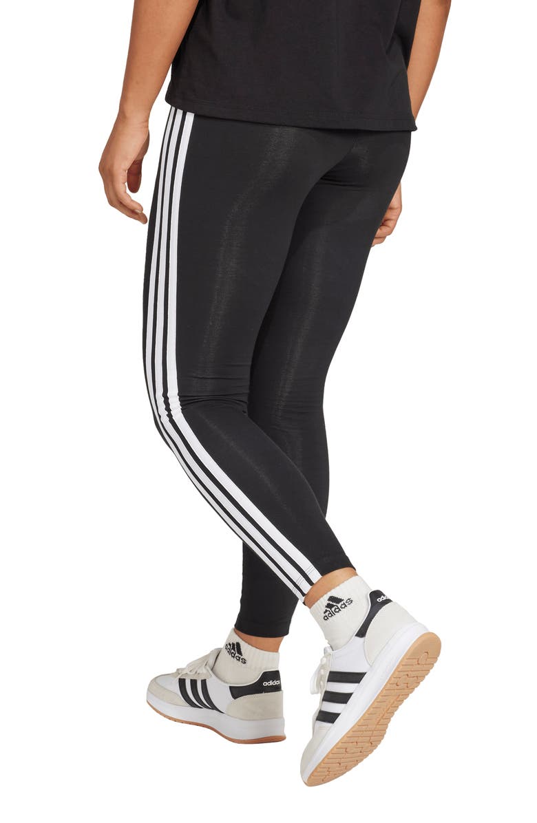 adidas 3-Stripe Leggings, Alternate, color, Black/ White