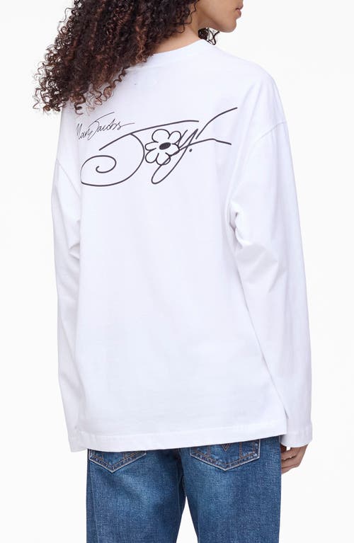 Marc Jacobs Daisy Long Sleeve Graphic T-shirt In White