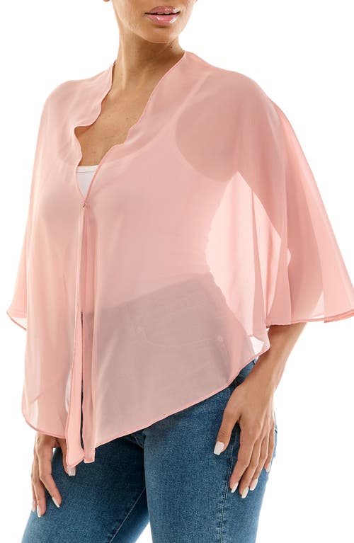 Nina Leonard Chiffon Capelet In Blush