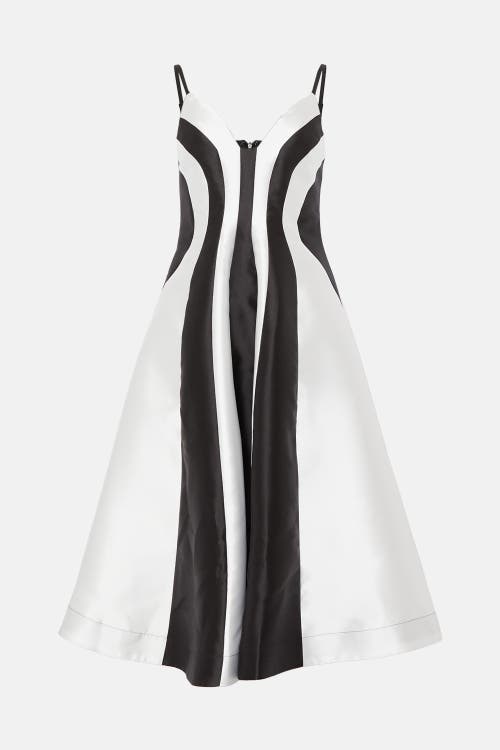 Coast Midi Contrast Panel Dress In Blue