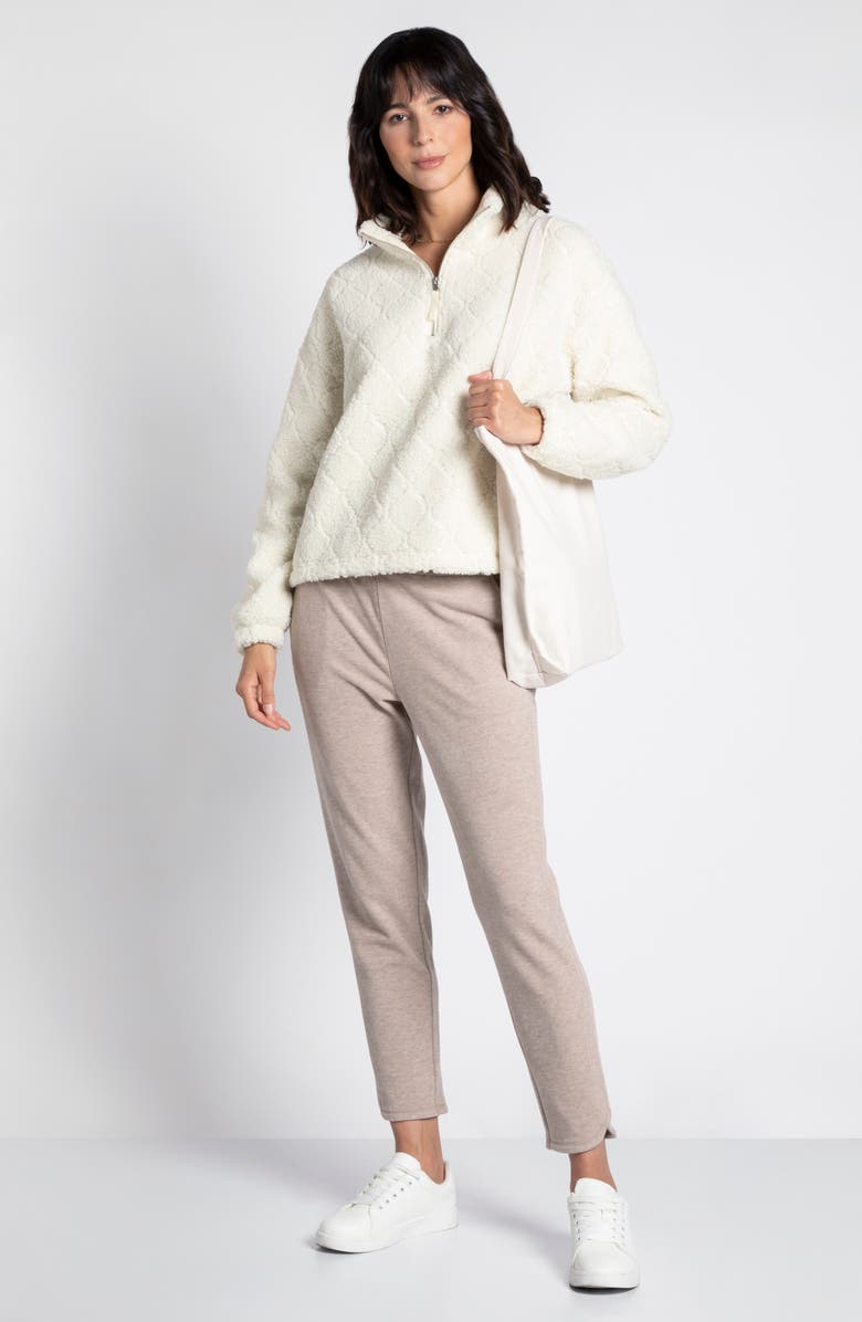 Thread & Supply Barbara Half Zip Fleece Pullover Jacket, Alternate, color, Cream
