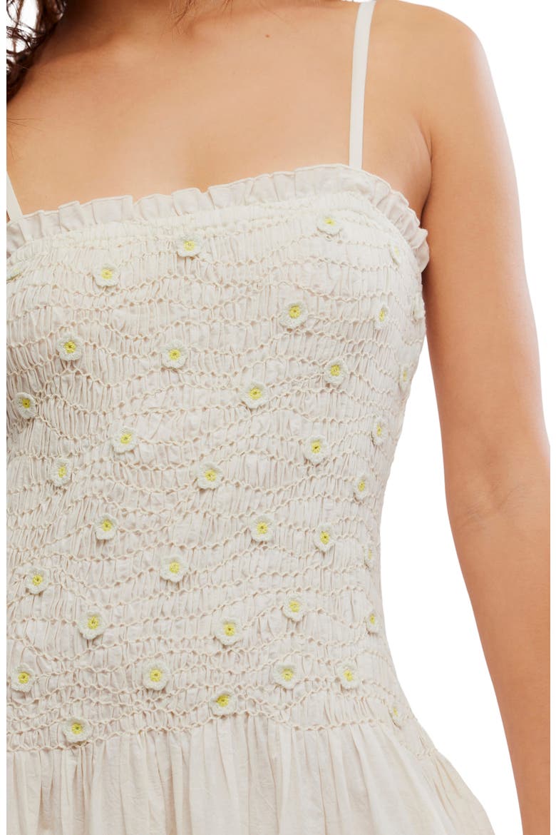 Daphne Floral Appliqué Cotton Sundress, Alternate, color, IVORY